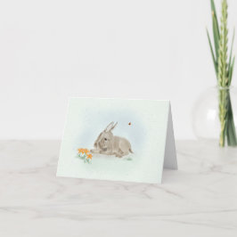 Sweet Donkey and Wildflowers Small Greeting Card  サンキューカード
