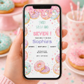 Sweet Donut Birthday Party Cute Pastel Girl 招待状
