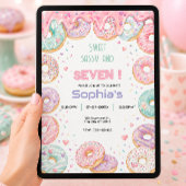 Sweet Donut Birthday Party Cute Pastel Girl 招待状
