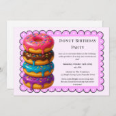 Sweet Donut Brunch | Birthday Celebration 招待状 (正面/裏面)