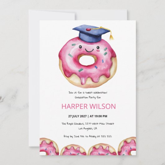 Sweet Donut Graduation Party 招待状 (正面)