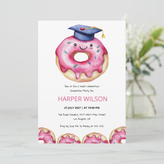 Sweet Donut Graduation Party 招待状 (スタンド正面)