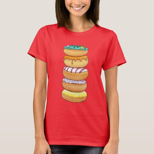 🍩Sweet Donut Stack Women’s Basic T-Shirt Tシャツ (正面)