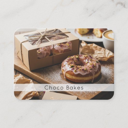 Sweet Donut Treats Artisan Bakery QR Code Card 名刺 (正面)