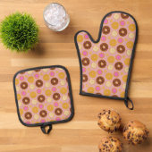 Sweet Donuts Oven Mitt & Pot Holder Set 鍋つかみ&鍋敷きセット (トップダウン)