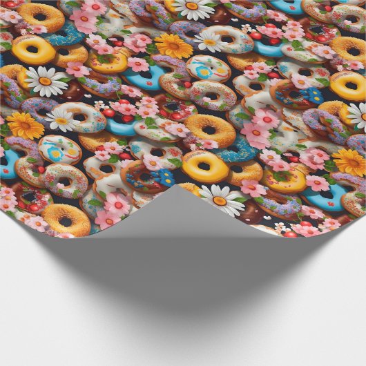 Sweet Donuts Seamless Pattern Design ラッピングペーパー (角)