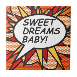 SWEET DREAMS BABY! 楽しいレトロコミックポップアート タイル