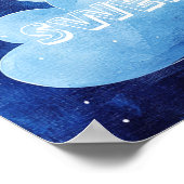 Sweet Dreams Baby Boy Blue Night Sky ポスター (角)