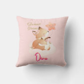 Sweet Dreams Baby Fox Personalized Throw Pillow クッション (裏面)