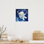 Sweet Dreams Blue Astronaut Teddy Nursery Poster ポスター (キッチン)