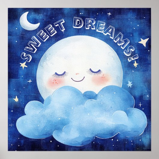 Sweet Dreams Blue Night Sky ポスター (正面)
