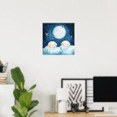 Sweet Dreams Blue Night Sky Nursery Poster ポスター (ホームオフィス)