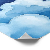 Sweet Dreams Blue Night Sky Nursery Poster ポスター (角)