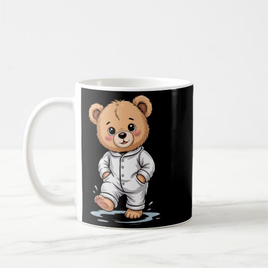 Sweet Dreams Cool Teddy Bear With Pajamas Premium コーヒーマグカップ (左)