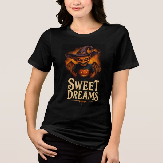 Sweet Dreams Creepy Goblin Design トライブレンドTシャツ (正面)