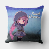 Sweet Dreams Cute Chibi Girl クッション (正面)