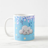 Sweet Dreams Cute Sleeping Cloud and Blueberry Mug コーヒーマグカップ (左)