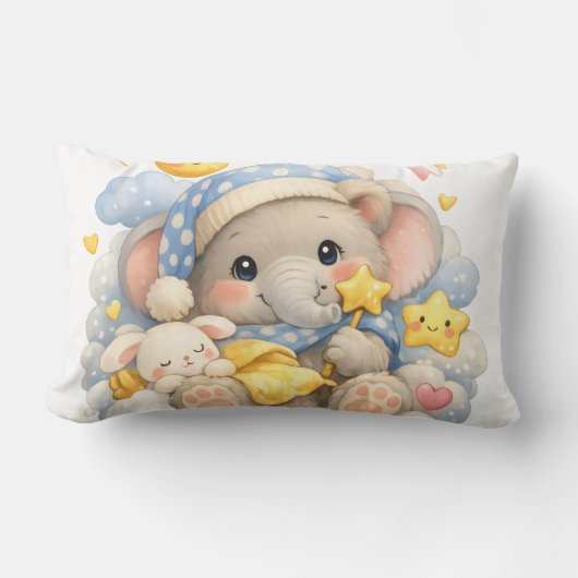 Sweet Dreams Elephant Pillow  ランバークッション (正面)