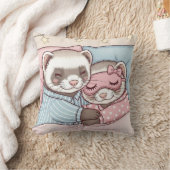 Sweet Dreams Ferret Couple Cute Pajamas  クッション (ブランケット)