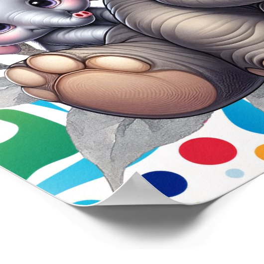 Sweet Dreams Floral Jungle Animals Nursery  ポスター (角)