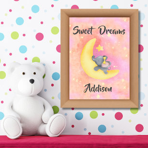Sweet Dreams Girl Baby Elephant 2 Poster ポスター
