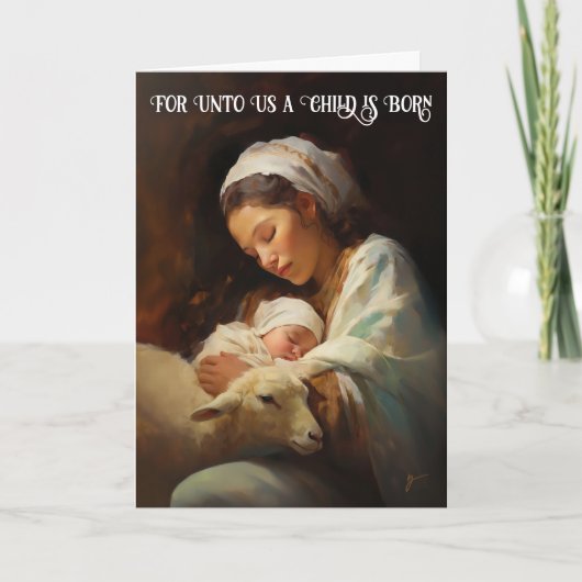 Sweet Dreams in the Manger Lowly Christmas Card カード (正面)