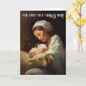 Sweet Dreams in the Manger Lowly Christmas Card カード (黄色い花)