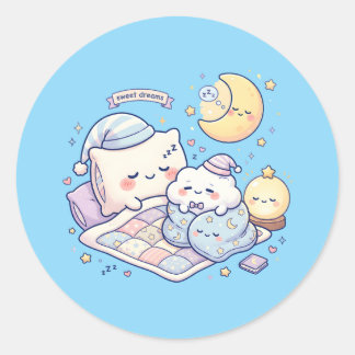 Sweet Dreams Kawaii Mini Sticker Sheet ラウンドシール