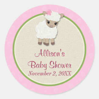 Sweet Dreams LAMB Baby ShowerステッカーSDK#1 ラウンドシール