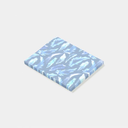 sweet dreams - light blue watercolor feathers : ポストイット (アングル)