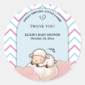 Sweet Dreams Little Lamb Cute Kawaii Baby Shower  ラウンドシール (正面)