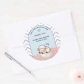 Sweet Dreams Little Lamb Cute Kawaii Baby Shower  ラウンドシール (封筒)