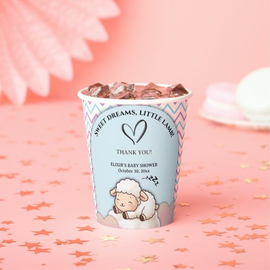Sweet Dreams Little Lamb Cute Kawaii Baby Shower  紙コップ (インサイチュ)