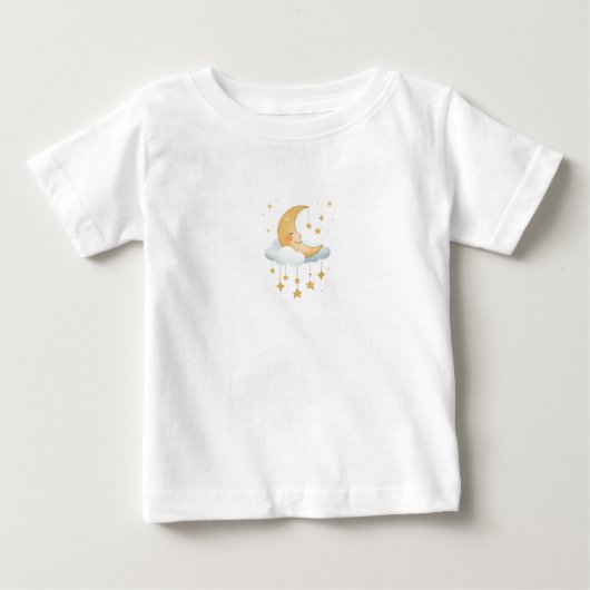 Sweet Dreams Moon – Baby Shower T-Shirt Design ベビーTシャツ (正面)