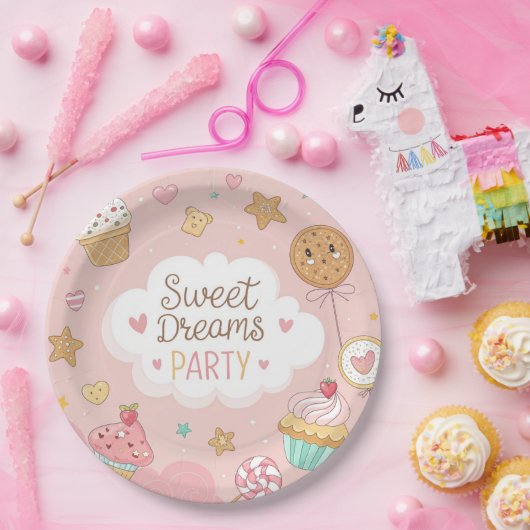 Sweet Dreams Party – Cute Pastel Dessert Celebrati ペーパープレート (パーティー)