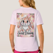 Sweet Dreams Pink Peach Bunny Camo Girls' T-Shirt Tシャツ (裏面)