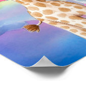 Sweet Dreams Rainbow Elephant & Giraffe Nursery  ポスター (角)