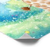 Sweet Dreams Rainbow Elephant & Giraffe Nursery  ポスター (角)