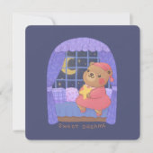 Sweet Dreams: Teddy Bear Illustration カード (正面)