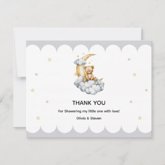 Sweet Dreams Teddy Bear on the Moon サンキューカード