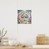 Sweet Dreams Woodland Deer & Rabbits Nursery  ポスター (キッチン)