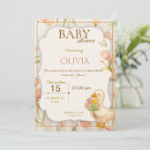 Sweet Duck Floral Baby Shower Invitation 招待状 (スタンド正面)