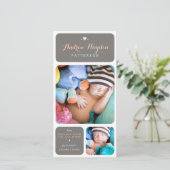 Sweet Duetフォト男の赤ちゃん誕生発表 案内状 (スタンド正面)