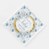 Sweet Dusty Blue Gold Baby Shower Napkins (コーナー)
