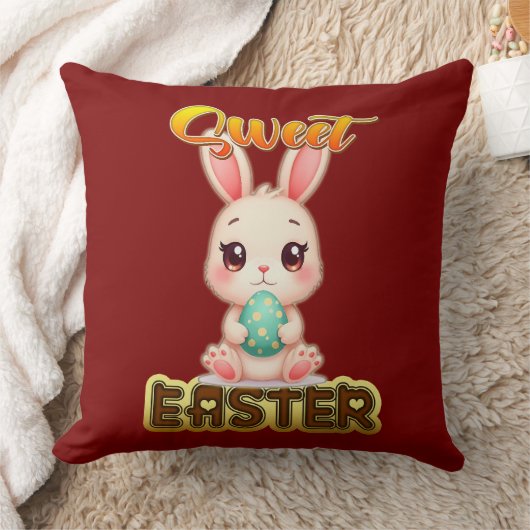 Sweet Easter Bunny – Cute Chocolate - almofada クッション (ブランケット)