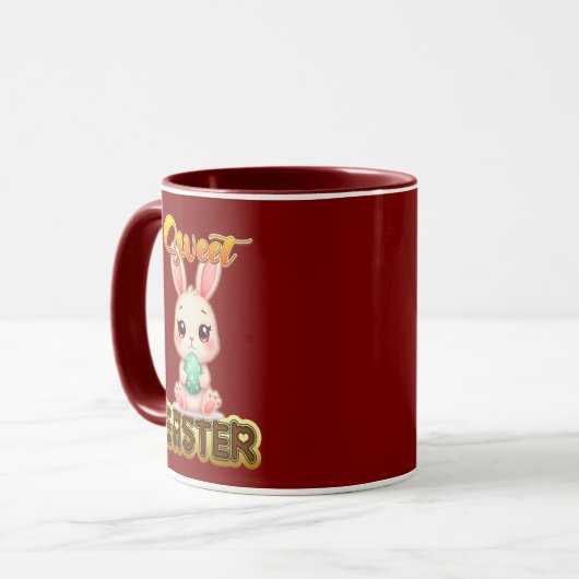 Sweet Easter Bunny – Cute Chocolate - caneca マグカップ (正面左)