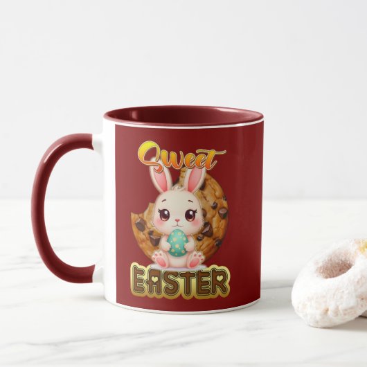 Sweet Easter Bunny – Cute Design - caneca マグカップ (ドーナツ)
