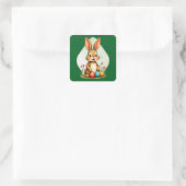 Sweet Easter Bunny – Sitting Cute - Autocolante スクエアシール (バッグ)