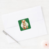 Sweet Easter Bunny – Sitting Cute - Autocolante スクエアシール (封筒)