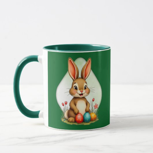 Sweet Easter Bunny – Sitting Cute Bunny - caneca マグカップ (左)